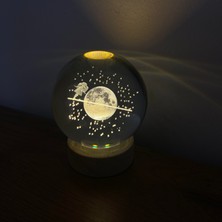 Hediye 3D LED Işıklı Kızlı Satürn Küre Gece Lambası Kişiye Özel Yıldız Haritası