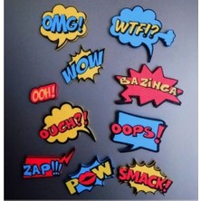 Pop Art Temalı Renkli ve Modern Buzdolabı Magneti 10' Lu Set