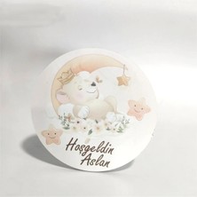 Renklime 6 cm Bebek Hediyelik Magnet Ahşap Üzeri Uv Baskı 20 Adet