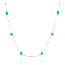 Minimal Kolye Altın Firuze Taşlı Kolye "ısabele Blue"