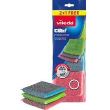 Vileda 3 Lü Power Inox Colors Çelik Bulaşık Sünger