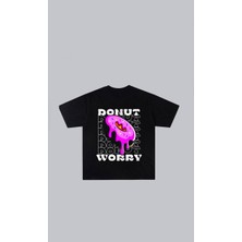 Oversize Donut Baskılı Unisex T-Shirt