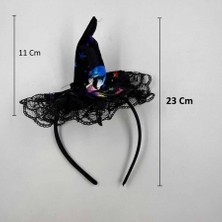 Kidspartim Halloween Mini Cadı Şapkası Taç Tüllü Renkli Model