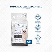 Felin Aktif Karbonlu Topaklanan İnce Taneli Kedi Kumu 5l