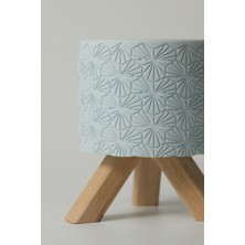 Dekoratif Beton Saksı - Karo Çizgi