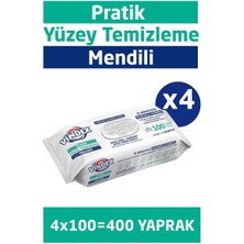 Mediterian Vindex Pratik Yüzey Temizleme Mendili 4'lü