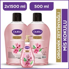 Duru Organik Zeytinyağlı Kiraz Çiçeği Sıvı Sabun 1,5+1,5+500ml