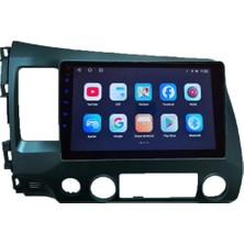 Honda Fd6/2007-2011 Civic Android Sürüm 13 Kablosuz Carplay Navigasyon Multimedya 10 Inç Ekran 4Gb Ram 64Gb Rom Bellek