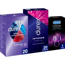 Durex Chill Prezervatif 20’li +Durex Little Devil Titreşimli Halka+Durex Intense Uyarıcı Jel,10 ml