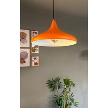 Modern Metal Sarkıt, Salon, Hol, Mutfak Avizesi, Turuncu Renk Metal Avize, 36 cm Çapında Metal Avize