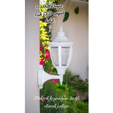 Full Reyon 10 Watt Beyaz Işık LED Ampul Dahil, Teras, Balkon, Bahçe Duvar Apliği, Kamelya, Bungalov Armatürü