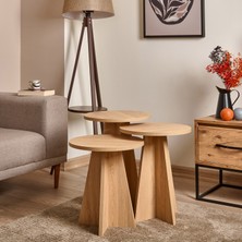 Just Home Mantar 3'lü Zigon Sehpa - Ebru