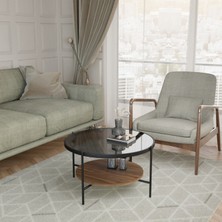 Just Home Füme Camlı Orta Sehpa - Ceviz / Siyah