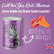 Catplus Pate Içinder Et Parçacıklı Kuzu Etli ve Havuçlu Yetişkin Kedi Konserve Yaş Mama 395 gr x 24 Adet