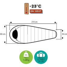 Trimm Traper -23'c Ultralight Uyku Tulumu - 185R, Yeşil