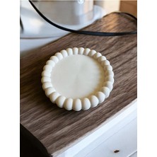 Minimalist Dekoratif Tepsi Obje Beyaz 13 cm