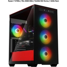 Ramtech Textus Ryzen 7 5700X / Rtx 4060 8gb / 16GB Ram / 512GB M2 SSD Masaüstü Oyun Bilgisayarı