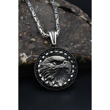 Prestige Gümüş Kartal Figürlü Kral Zincirli 925 Ayar Gümüş Kolye 901099