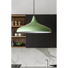 Modern Metal Sarkıt, Salon, Hol, Mutfak Avizesi, Fıstık Yeşili Metal Avize 36 cm Çapında Metal Avize