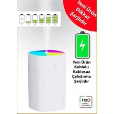 Humidifier Şarjlı  Hava Nemlendirici H2O Humıdifier,gecelam Bası,aroma,koku Dağıtıcı, Yeni Şarj Edilebilir.