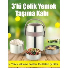 Begin Power 3 Katlı Yemek Termosu 2 Litre Sefer Tası Paslanmaz Çelik 3 Katlı Yemek Kabı