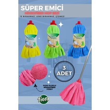 Mediterian 3'lü mikrofiber temizlik bezi seti, renkli, iz bırakmaz, kolay temizlenir