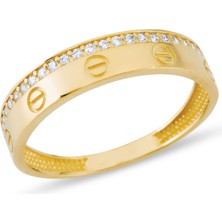 Ejoya Altın Zircone Taşlı Bant Yüzük 107518