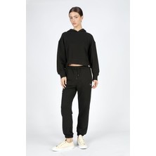 Lee Cooper Heaven Kadın Kapüşonlu Sweatshirt Siyah