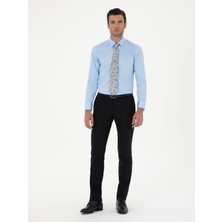 Cacharel Erkek Mavi Slim Fit Pamuk Klasik Gömlek 50285570-VR036