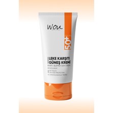 Wou SPF50+ Leke Karşıtı Suya Dayanıklı 4 Mevsime Uygun Kolay Emilim Yüksek Koruma Güneş Kremi 50 ml