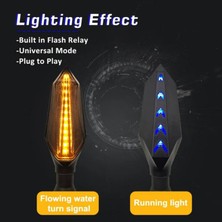 Streak Motosiklet LED Far Sinyal Mavi Sarı LED Işık Gösterge Sinyali Çift Renk Su Geçirmez