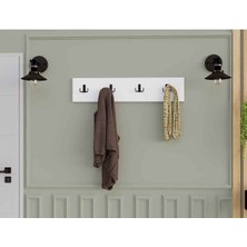Decormet 4'lü Askılık 80 cm Beyaz