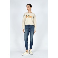 Jaycee Çok Yüksek Bel Dar Kesim Çok Dar Paça Mavi Kadın Jean Pantolon