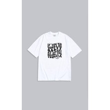 Oversize Yazı Baskılı Unisex T-Shirt