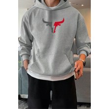 Oksit Bull Ön Baskılı Pamuklu Erkek Sweatshirt