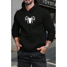 Oksit Örümcek Ön Baskılı Pamuklu Erkek Sweatshirt