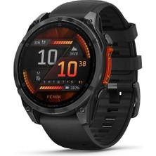 Garmin Fenix 8 - 47 Mm, Amoled - Slate Gri, Siyah Silikon Kayışlı