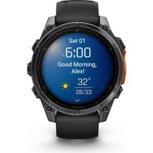 Garmin Fenix 8 - 47 Mm, Amoled - Slate Gri, Siyah Silikon Kayışlı