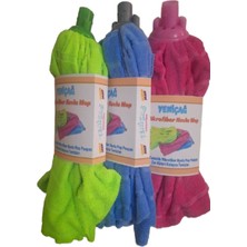 Mediterian 3'lü Mikrofiber Havlu Mop Seti, yedek renk seçenekleriyle pratik temizlik kolaylığı