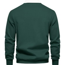 Ghassy Co. Erkek Retro Renk Bloklu Pamuklu Gömlek Yaka Sweatshirt