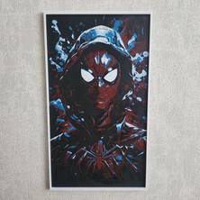 Spider-Verse Miles Morales Kabartmalı 3D Renkli Tablo + Stand Hediye Dekor Dekorasyon Altındal Home