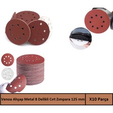 Venoa Ahşap Metal Delikli Cırt Zımpara Kağıdı 125 mm 10 Adet 40 Kum