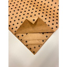 Hobi Tasarım Puantiyeli Baskılı Hediyelik Sarma Kraft Çeyiz Kaplama 125 x 140CM 10'lu Kraft Kağıt