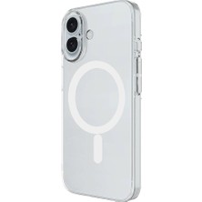Farma İletişim Teknolojileri Apple iPhone 16 Plus Kılıf Zore Magsafe Şarj Özellikli Şeffaf Tek Kamera Çerçeveli Porto Kapak-Şeffa