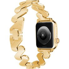 Lopard Apple Watch Uyumlu 7 8 9 45MM Kordon Metal Kıvrımlı Desenli Parlak Çelik Krd-80