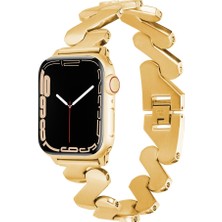 Lopard Apple Watch Uyumlu 7 8 9 45MM Kordon Metal Kıvrımlı Desenli Parlak Çelik Krd-80