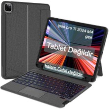 Apple Ipad Pro 11 2024 M4 Çipli Case Klavye Mag Touchpad Klavyeli Standlı Kılıf A2836 A2837