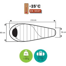 Trimm Balance -25'c Ultralight Uyku Tulumu - 185L, Yeşil