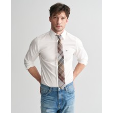Gant Erkek Beyaz Slim Fit Düğmeli Yaka Logolu Gömlek 3240171.110