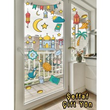 Mediterian Renkli Ramazan Ayı Süsleme Seti, 30 Parçalı, Duvar ve Cam Stickerleri